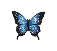 Broche délicate en forme de papillon décorée avec une étoile lunée pour un look rêveur et romantique, One Size, Comme décrit
