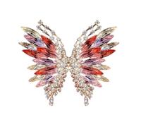 Broche délicate en forme de papillon pour femme, accessoires de mode d'inspiration vintage, en cristal de zirconium, breloque élégante en forme de papillon, bijoux cadeaux, taille unique, Comme décrit
