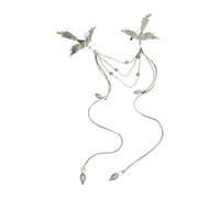 Broche délicate en forme de phénix à longues franges en forme d'oiseau, accessoire de bijoux, accessoire de mariage, pour femme, taille unique, Comme décrit