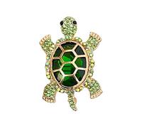 Broche délicate en forme de tortue en cristal étincelant avec fermeture sécurisée légère pour un usage quotidien et sans danger pour la peau, taille unique, Comme décrit