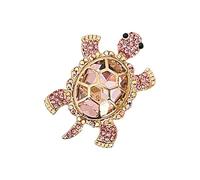 Broche délicate en forme de tortue en cristal étincelant avec fermeture sécurisée légère pour un usage quotidien et sans danger pour la peau, taille unique, Comme décrit