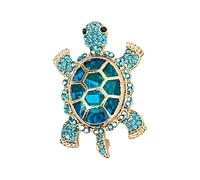 Broche délicate en forme de tortue en cristal étincelant avec fermeture sécurisée légère pour un usage quotidien, tenue de soirée, bijoux de fête, One Size, Comme décrit