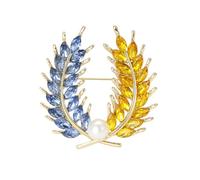 Broche délicate en forme d'épingle de blé pour femme - Accessoire unique en cristal - Bijoux tendance pour un usage quotidien, les fêtes, les rendez-vous galants, taille unique, Comme décrit