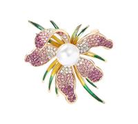 Broche délicate en forme d'orchidées, accessoire de bijoux tendance pour femme, broche en alliage texturé pour ajouter du charme à n'importe quel ensemble broche d'événement social, taille unique