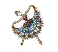 Broche délicate en métal pour danseuse de ballet fabriquée à la main - Accessoires de mode - Cadeau robuste - Broche élégante - Broche à thème robuste, taille unique, Comme décrit