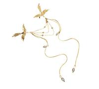 Broche délicate phénix à longue frange en forme d'oiseau pour vêtements élégants pour anniversaire de mariage, taille unique, Comme décrit