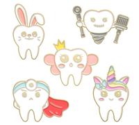 Broche Dent Émail Pin, Badge en Forme de Dent Pour Dentistes - Accessoires, Petits Cadeaux et Souvenirs Pour Vêtements et Sacs