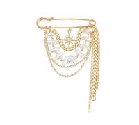 Broche Détachable Octagramme Et Frange À La Mode Rétro Pull Superposé Châle Bijoux Pour Femmes Usage Quotidien Tenue Professionnelle