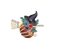 Broche d'Halloween ludique avec motif de citrouille sorcière en alliage de qualité supérieure pour des styles festifs, bijoux d'Halloween uniques