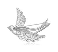 Broche d'hirondelle moderne élégante en alliage émaillé - Broche confortable à porter pour elle et lui - Double couleur disponible en or et argent, taille unique, Comme décrit