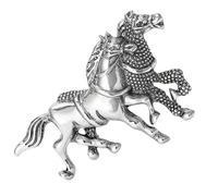 Broche d'inspiration vintage avec deux chevaux au galop - Fermeture sécurisée - Bijoux en métal pour les amateurs d'équitation et épinglette équestre formelle dorée et argentée, One Size, Comme décrit