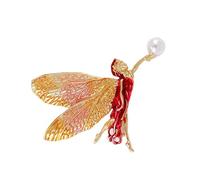Broche d'inspiration vintage colorée avec motif ange en alliage résistant aux allergies, bijoux pour les amateurs de mode, broche fantaisie vintage pour femme, taille unique, Comme décrit