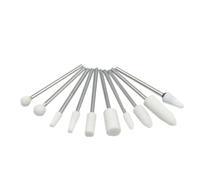 broche d'ongle polie, broche de broche de broche d Lot de 10 forets à ongles en céramique, fraises en pierre multicolores, céramique, acier inoxydable(Wh-m)