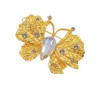 Broche dorée complexe en forme de papillon pour femme, accessoire de tenue de navette, accessoire adapté pour améliorer la garde-robe des femmes, taille unique, Comme décrit