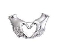 Broche dorée tendance pour femme avec geste main vers cœur, accessoire de pull et manteau pour femmes, filles, fêtes, M, Métal, Alliage.
