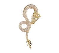Broche Dragon Chinois Mode Alliage Dragon Broche Cristal Épinglette Badge Chinois Charm Accessoire Mode Écharpe, taille unique, Comme décrit