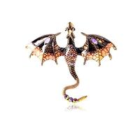 Broche dragon en émail vintage punk dragon animal broche dominante volant dragon broche personnalité vêtements chapeau sac accessoire pour homme et femme, Métal, Pas de gemme