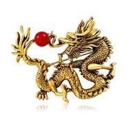 Broche dragon vintage, broche mythologique dragon chinois antique, épingles exquises, épinglettes pour mariages, fêtes, dîners, rendez-vous, anniversaires, danses, taille unique, Comme décrit