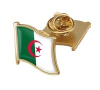 Broche Drapeau Algérien - Badge Géométrique Rétro Simple Pour Homme Et Femme, Accessoire De Personnalité Patriotique, Pour Veste, Chemise, Sac À Dos