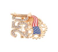 Broche Drapeau Américain Commémorative 250e Anniversaire, Alliage | Cristaux et Émail Précis, Style Patriotique, Célébrations du 4 Juillet, 1776-2026