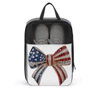 Broche Drapeau Américain Cristaux Diamants Sac à Chaussures pour Voyage Usage Quotidien Anti-poussière Sac De Rangement Porte-Chaussures De Golf