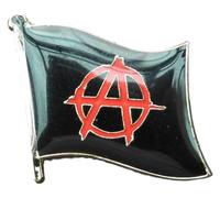 Broche drapeau anarchiste symbole A noir et rouge punk