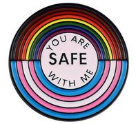 Broche Drapeau Arc-en-ciel You Are Safe with Me, Épingle À Revers De Fierté, Épingles D'amoureux Lgbt Pour Sacs À Dos, Badges En Métal, Bijoux