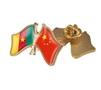 Broche Drapeau Chine-Cameroun - Broches Classiques À Imprimé Géométrique En Cristal, Badges De Revers, Épingles À Boutons Pour Chemises, Vestes, Sacs À Dos, Badges Accessoires, Papillon B