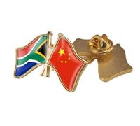 Broche Drapeau Croisé Chine-Afrique Du Sud - Épingle Personnalisée En Cristal En Forme De Drapeau, Épinglette Patriotique, Accessoires Pour Vêtements Pour Femmes Et Hommes, Papillon B