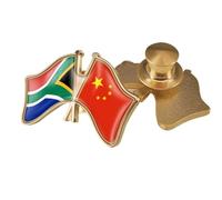 Broche Drapeau Croisé Chine-Afrique Du Sud - Épingle Personnalisée En Cristal En Forme De Drapeau, Épinglette Patriotique, Accessoires Pour Vêtements Pour Femmes Et Hommes, Bouton B