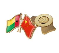 Broche Drapeau De La Chine Et De La Guinée-Bissau - Badge D'Amitié Imprimé Drapeau Géométrique Rétro Pour Hommes Et Femmes Patriotiques, Vestes, Chemises, Sacs À Dos, Badge De Col Magnétique B