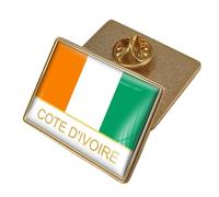 Broche Drapeau De La Côte D'Ivoire - Broche Personnalisée En Cristal En Forme De Drapeau, Épinglette Patriotique Pour Vêtements, Écharpes, Sacs, Chapeaux, Accessoires Pour Femmes Et Hommes