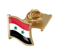 Broche drapeau de la République syrienne de collection en fer fin pour les amis et la famille intéressés par l'histoire, broche tendance unique, rectangle, Comme décrit
