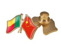 Broche Drapeau De L'Amitié Chine-Bénin - Nouveauté Patriotique Drapeau Imprimé Cristal Drapeau Épinglette Badges, Épingles Drapeau Broche Souvenir Cadeau Pour Hommes Femmes Bouton B