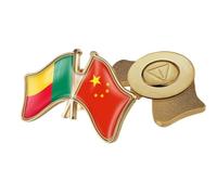 Broche Drapeau De L'Amitié Chine-Bénin - Nouveauté Patriotique Drapeau Imprimé Cristal Drapeau Épinglette Badges, Drapeau Broches Broche Souvenir Cadeau Pour Hommes Femmes Magnétique B