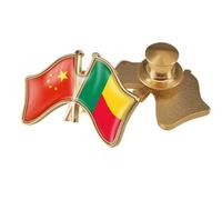 Broche Drapeau De L'Amitié Chine-Bénin - Nouveauté Patriotique Drapeau Imprimé Cristal Drapeau Épinglette Badges, Épingles Drapeau Broche Souvenir Cadeau Pour Hommes Femmes Bouton A