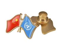 Broche Drapeau De L'Amitié Chine-Onu - Nouveauté Patriotique, Drapeau Imprimé, Épinglette En Cristal, Épinglette Drapeau National, Bouton A