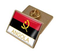 Broche Drapeau De L'Angola - Insigne De Drapeau En Cristal Personnalisé, Épingles À Revers, Accessoires Patriotiques Pour Vêtements, Écharpes, Sacs, Chapeaux, Pour Femmes Et Hommes