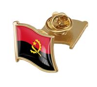 Broche Drapeau De L'Angola - Insigne De Drapeau Personnalisé En Cristal, Épingles À Revers, Accessoires Patriotiques Pour Vêtements, Écharpes, Sacs, Chapeaux, Pour Femmes Et Hommes