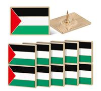 Broche Drapeau de Palestine Carré en Alliage Lot de 12 Pièces