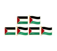 Broche Drapeau de Palestine, Lot de 6, Métal, pour Veste | Épingle de Revers Élégante, Aspect Poli, Usage Scolaire ou Festif, pour Paquet à Dos et Costumes