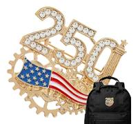 Broche Drapeau Des États-Unis Mode Patriotique Avec Strass Et Métal