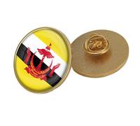 Broche Drapeau Du Brunei - Style Ethnique Hip-Hop, Broche Vintage Pour Femmes Et Hommes, Bijoux À Breloques, Accessoires De Sac, Vêtements Patriotiques, Ronde