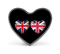 Broche drapeau du Royaume-Uni en forme de cœur, pour femmes et hommes. Joli badge en forme de cœur à porter à la boutonnière pour une fête ou un mariage.