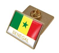 Broche Drapeau Du Sénégal - Badge Géométrique De Style National, Accessoires Fantaisie Vintage, Emblème National, Épinglette Pour Hommes Et Femmes