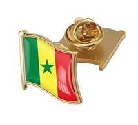 Broche Drapeau Du Sénégal - Style National Géométrique, Accessoire Vintage Fantaisie, Emblème National, Épinglette Pour Homme Et Femme