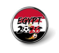 Broche drapeau Égypte Football 2026 République tchèque, épingles rondes, badge fantaisie