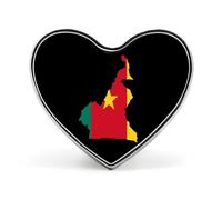Broche drapeau et carte du Cameroun, insigne cœur, bouton, cravate, revers, sac à dos, décoration pour femmes et hommes