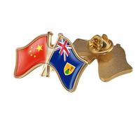 Broche Drapeau Intersect De La Chine Et Des Îles Turques-Et-Caïques - Broches Classiques À Imprimé Géométrique En Cristal Badges De Revers Épingles Pour Chemise Veste Sac À Dos Accessoire Papillon A
