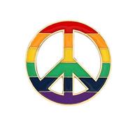 Broche drapeau LGBT en forme de cœur arc-en-ciel - Peace and Love - Épinglette en émail - Pour sac à vêtements, sac - Unisexe - Cadeau